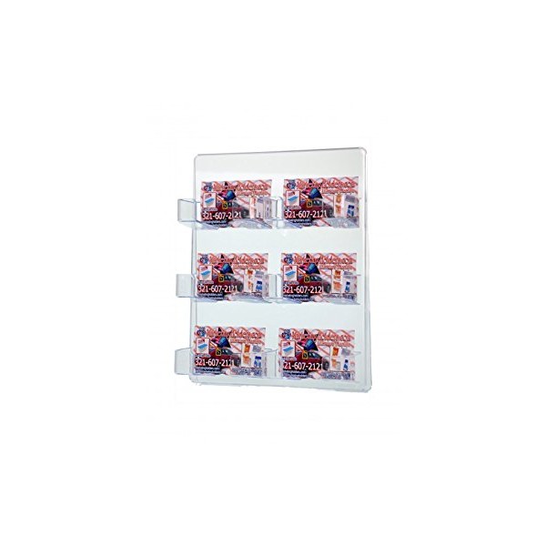 Deflecto Business Card Holders Wall Unit Multi-Compartment-Clear (1, 6 Pocket