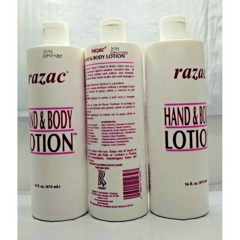 Razac PACK OF 3-RAZAC Hand & Body Lotion -16oz EACH