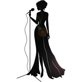 Vinyl Wall Decal Jazz Singer Woman Microphone Lady Live Music Stickers Large Decor (1063ig) Purple