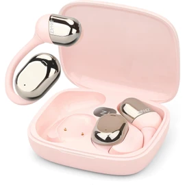 ZIHNIC Wireless 3-Mode Translation Earphones - Real-Time Language Translation, 135 Languages Included, Comfortable Ear Hooks, IPX5 Waterproof, Compatible with Phone, Android Phone-Pink
