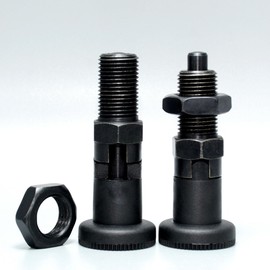 MerciL Push Fit Ball Nose Spring Plunger, Carbon Steel Self Locking Indexing Plunger Spring Knob Plunger Positioning Pins Lock Pin Bolt Self Locking Indexing Pin with Lock Nut (M10)