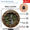 Wooden Frog Waterfall Wall Clock Rustic Decor 10-Inch Wooden Wall