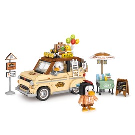 MEIEST Camping Building Blocks Set,Holiday Camper Collection Particle Construction Building Bricks Toy,Home Decor (Coffee Truck)