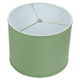 FenchelShades.com 12" Top Diameter x 12" Bottom Diameter 9.5" Height Fabric Drum Lampshade Spider Attachment (Linen Celadon)
