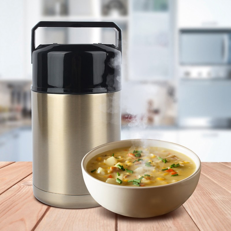 1000ml Stainless Steel Vacuum Thermos Lunch Box Smoldering Mug Insulated