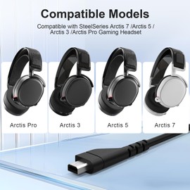 Puiixur Replacement Arctis 5 Audio Aux Cable Cord Compatible with SteelSeries Arctis 3, Arctis 5, Arctis 7, Arctis Pro Gaming Headsets 5FT/1.5m