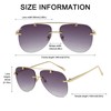 AUSQUQI Oversized Aviator Sunglasses for Women & Men, Trendy Rimless