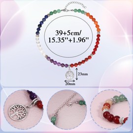 MILAKOO 7 Chakra Beads Bracelet with Tree of Life/Yoga/OM Symbol Yoga Healing Bracelet, Stone, No gemstone