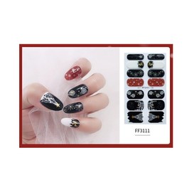 Generic Christmas Glitter Snowflake Reindeer Crystal Full Wrap Nail Sticker Ff3111 Nail Wraps Stickers Manicure Supplies for Women Nails Full Long Lasting Easy Apply and Remove