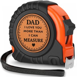 Fathers Day Dad Gifts from Daughter Son First Fathers Day New Daddy Birthday Gifts Best Dad Ever Gift Stepdad Father in Law Gift Genuine Leather Engraved 25 FT Tape Measure Useful Tool Father Present