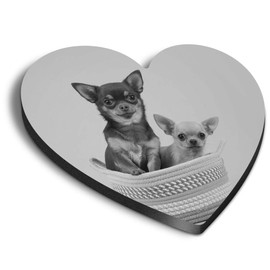 1 x Heart MDF Magnets - ny Chihuahua Dogs Puppy Puppies 43681