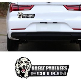 Dog Edition Car Badges Laser Cutting Car Vehicle Emblem,3D Car Badge Automotive Decals Stickers Funy Animal Decor Car Accessories Gifts for Car Truck Rv Boat Exterior Decoration (Great Pyrenees)