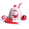 Excelsa Xmas Country Style Ceramic Sugar Bowl, White/Red