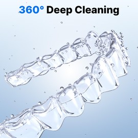 CXRUY Ultrasonic Retainer Cleaner - UV Dental Cleaning Pod Night Guard Cleaner for Dentures, Aligner, Braces, Toothbrush Heads, Jewelry (Black)