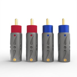 Viborg VR105G High End RCA RCA Connector Soldering for Cables up to 8.5 mm RCA Male for Soldering (Pure Gold-Plated Copper) Pack of 4