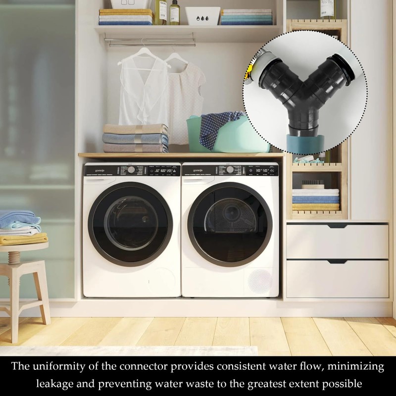 2Pcs Washing Machine Hose Connector - Y-Shaped Waste Pipe Splitter