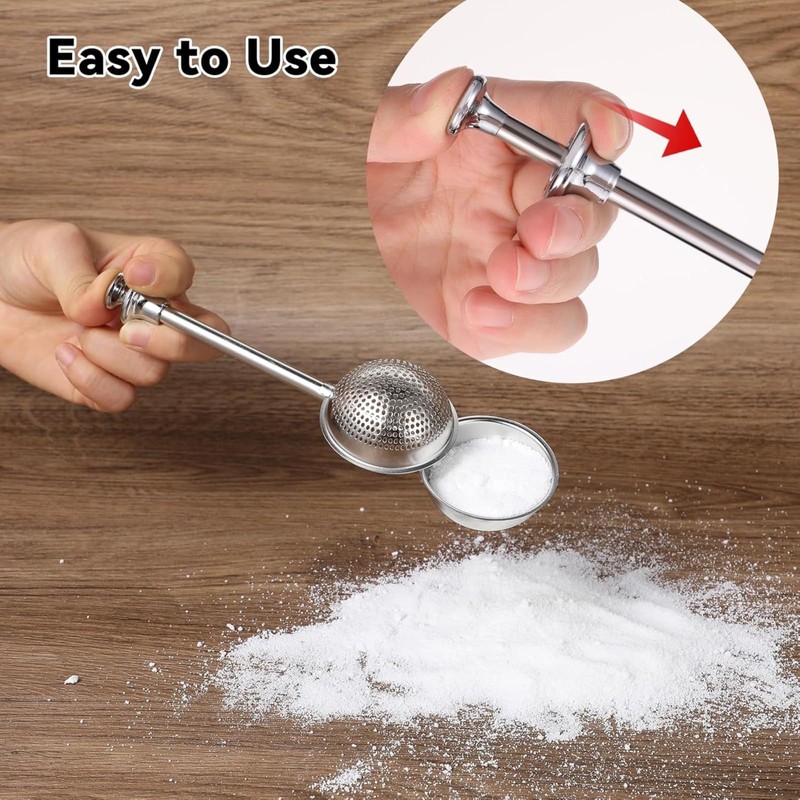 Flour Sifter, 7Inch 304 Stainless Steel Fine Mesh Flour Duster