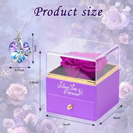 YAMPP Valentines Day Gifts Preserved Flowers: Purple Roses Mothers Day for Girlfriend Mom Grandma