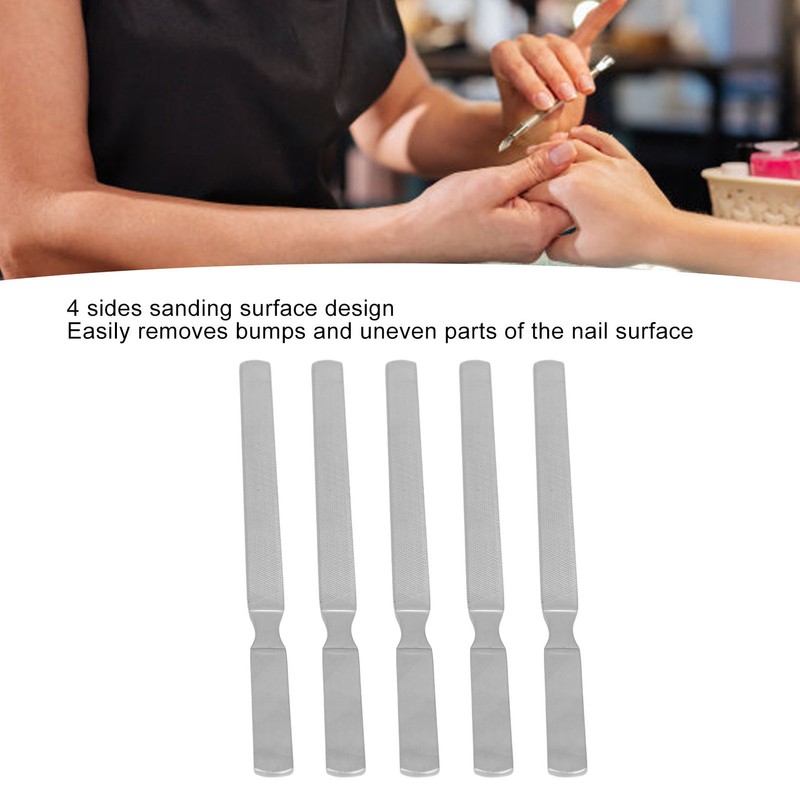 10pcs Stainless Steel Nail File 4 Sides Nail File Fine