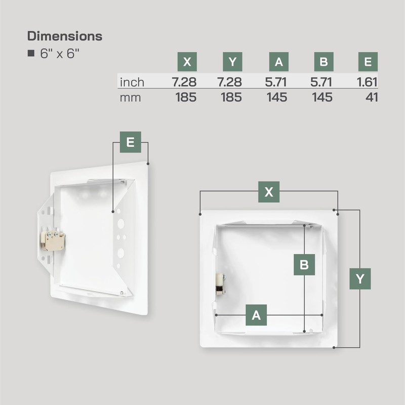 Vent Systems 6'' x 6'' Inch White Metal Access Panel