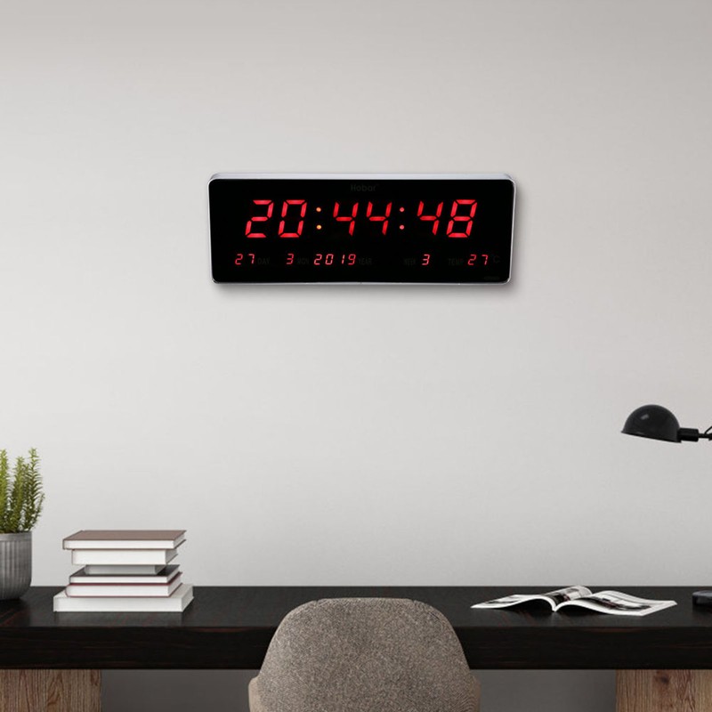 Digital LED Calendar Clock Temperature Wall Clocks (Calendar Temperature Week)