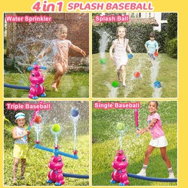 Dinosaur Water Sprinkler for Kids (Pink)