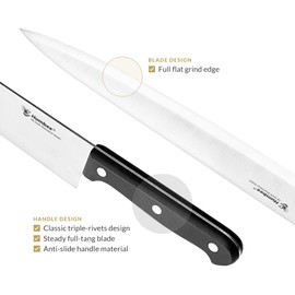 Humbee - Chef Knife 10 Inches - Stainless High Carbon Steel Full Tang Blade for Pro and Personal Use Ergonomic Handle, Comfortable Grip