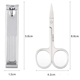 Mens Essentials Manicure Set - Leather Travel Nail Clipper Set - Nail Clipper - Nail Scraper - Scissors - Tweezer
