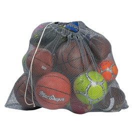 Handy Laundry Mesh Equipment Bag, Grey - 32 x 36 - Adjustable, sliding drawstring cord closure. Perfect mesh bag for parent or coach, making it easy to transport.