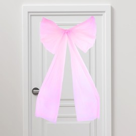 Extra Large Pink Bow Decor Giant Pink Bow Party Decoration Coquette Birthday Decorations Big Gauze Bow Tie Hanging Room Wall Decor for Coquette Bachelorette Baby Shower Wedding Supplies
