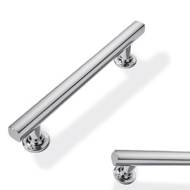 ZAUYX 10 Pack Polished Chrome 3.75 Inch Hole Center Cabinet Pulls Kitchen Cabinet Handles Solid Square Pulls for Kitchen Cabinet Door Handles Arch Dresser Handles for Cabinets and Drawers