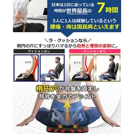 (Recommended by the Director of Osteopathic Council) Circus Cushion, Premium Memory Foam, Model, Waist, Hemorrhoids, Postpartum, Posture, Assist, Front Slant Specifications, High Resilience, Donut Cushion, Safety Standard Clear (Black 1)