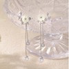 Pearl Drop Earrings for Women Wedding Earrings Silver Flower Earring
