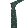 King & Priory Dark Green Herringbone Embroidered Tractor Tie