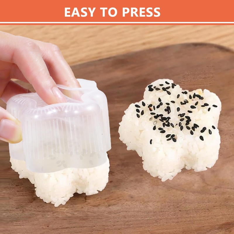 Prebarfun 10 PCS Onigiri Mould, Sushi Making Kit, Rice Ball