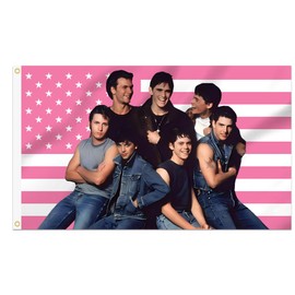 2x3 Foot The Outsiders Decorative Flag with 2 Brass Grommets for Indoor Outdoor, Double Stitched, Wall Hanging Tapestry Room Decor, College Dorm Decorations (PINK AMERICAN, 2x3 ft)