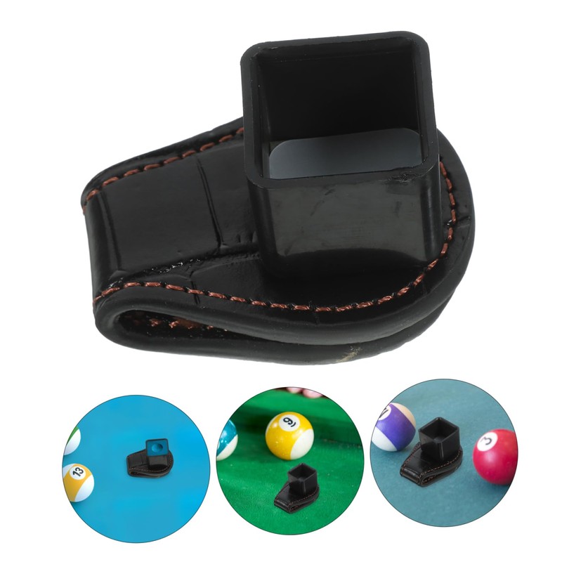 COLLBATH Portable Leather Pool Cue Chalk Holder with Magnetic Belt