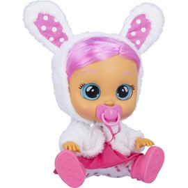CRY BABIES Dressy Coney the Rabbit - Interactive Play & Functional Doll that Cries Real Tears with Colourful Hair and Pull-On and Off Clothes - Gift Doll for Children from 2 Years