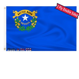 Bandera del estado de Nevada de 3 x 5 pulgadas para exteriores, doble cara, 3 capas de poliéster, banderas del estado de la Florida para coser 32 filas de hilo con cabezal de lona duradero y ojales de latón, decoración de Florida para patio de embarcacio