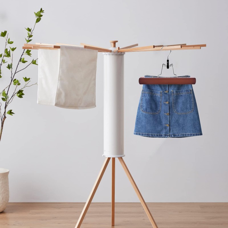 Nature Smile Wooden Pants Skirt Hangers, Smooth Finish Solid Wood