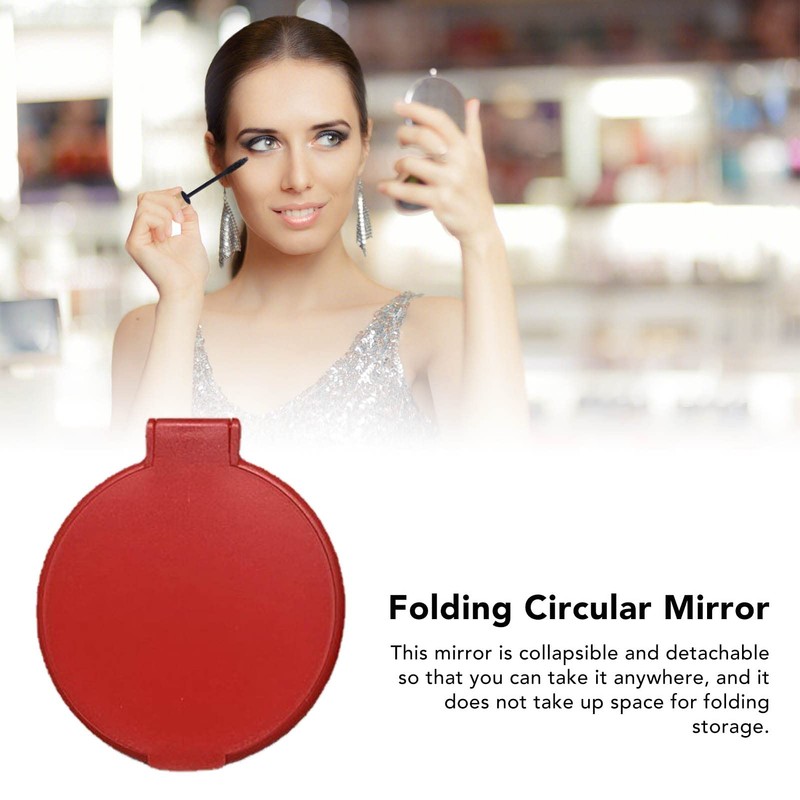 Fdit Single Sided Folding Circular Mirror, Lightweight Compact Cosmetic Pocket