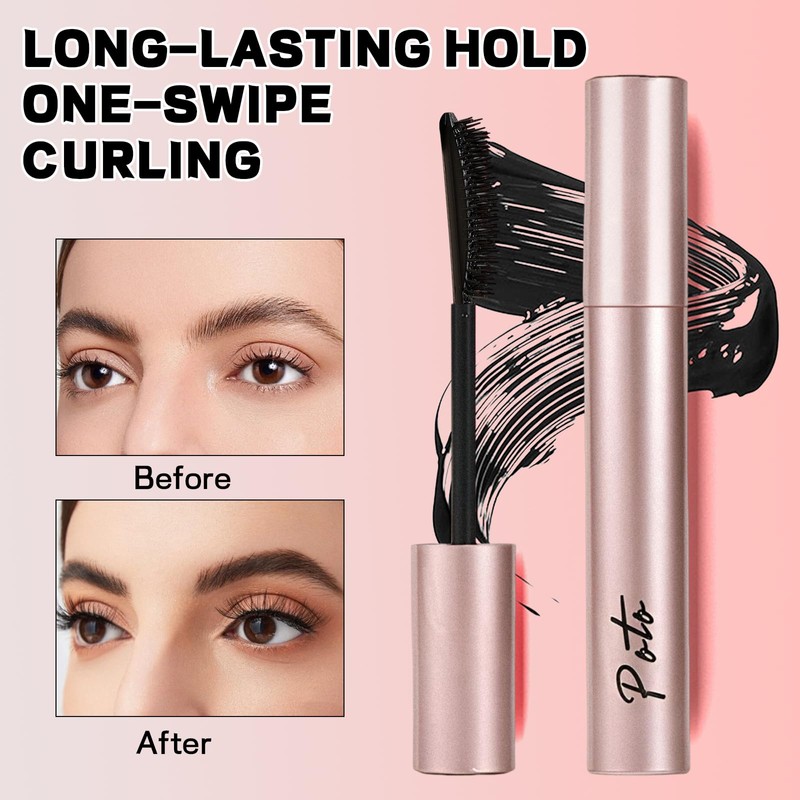 4 Stück Iron Eye Mascara，Iron Eye Eisenlocke Mascara(Schwarz, Braun)
