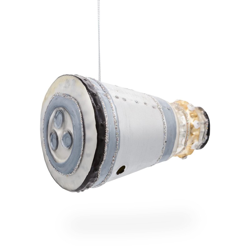 Futuristic Mars Space Shuttle Blown Glass Christmas Ornament