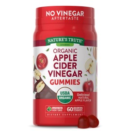 Nature's Truth Organic Apple Cider Vinegar Gummies | 60 Count | Vegan, Gluten Free & Non-GMO Supplement | USDA Certified Organic | Apple Flavor