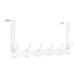 Optish White Aluminum Over The Door Hooks, 12 Coat Hooks, Heavy Duty, Rust Resistant, Fits 1-3/4" Thick Door