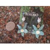 Studio Ghibli My Neighbor Totoro Blue Flower Dangle Drop Earrings