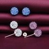 Yumilok 3 Pairs of Women's Stud Earrings 925 Silver Shamballs