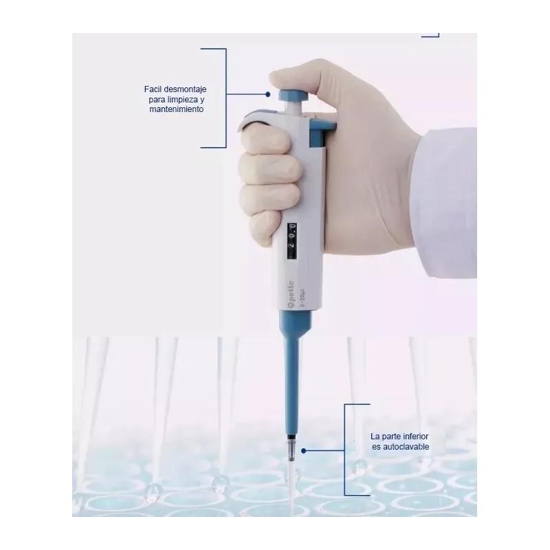 Visionmed Micropipeta Laboratorio Medio Autoclave 5-50 10-100 1000µl