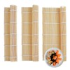 3 Sheets Sushi Mat, 9.5x9.5 Inch Natural Bamboo Sushi Rolling
