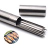 APPKOOK 20pack 15" Stainless Steel BBQ Skewers+ Storage Tube Flat